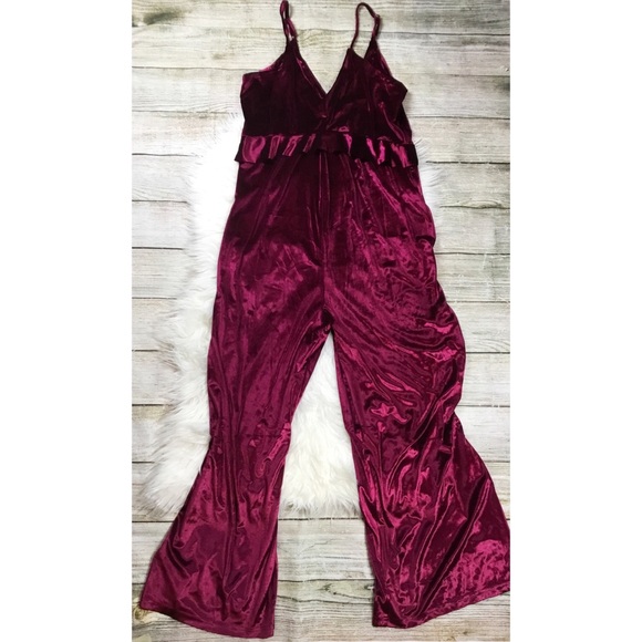 Pinkblush Velvet Jumpsuit Maternity - Picture 2 of 5